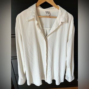 Oversized cream button up blouse